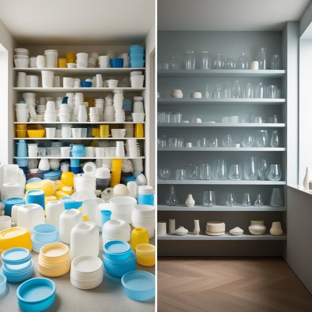 نگه داری ظروف پلاستیکی و شیشه ای